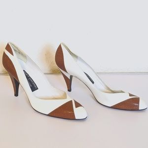 Stuart Weitzman Heels Size 8.5 Brown White